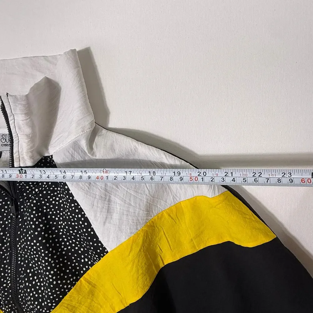 Vintage Susan Christopher Windbreaker Jacket‎ Colorblock Polka Dot USA S